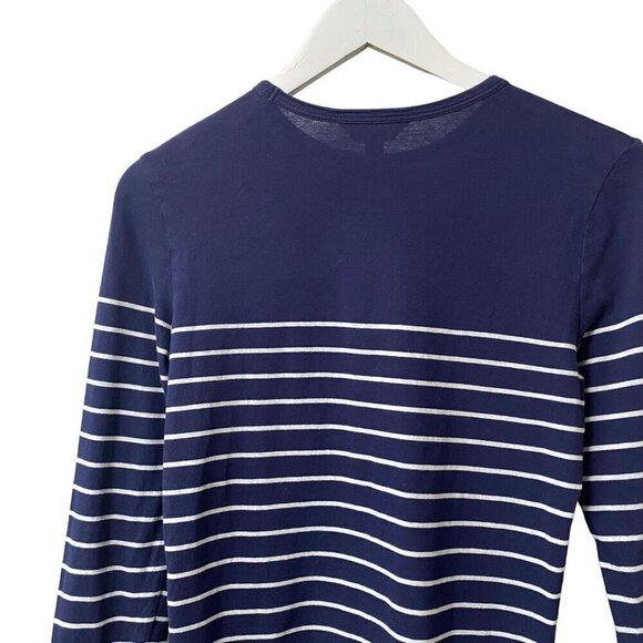 LILLY PULITZER Womens Top Small Navy Stripe Long Sleeve Tee Cotton Nautical - Picture 5 of 8